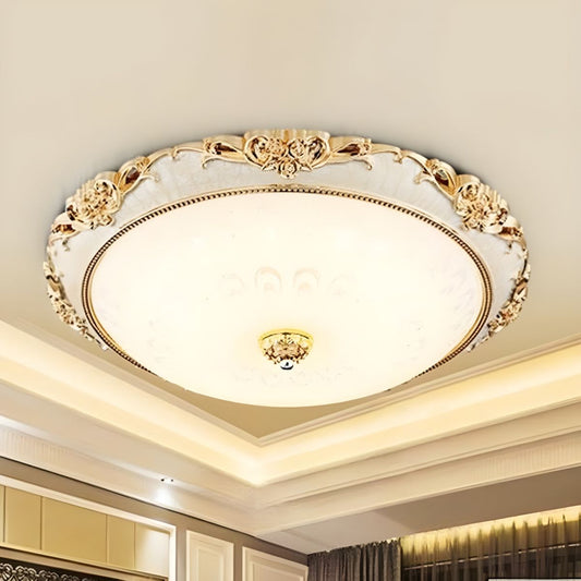 Modern Wide Glass Flush Ceiling Light Fixture | Lunavoa