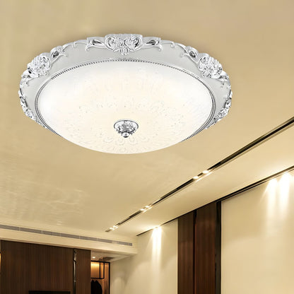 Modern Wide Glass Flush Ceiling Light Fixture | Lunavoa