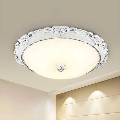 Modern Wide Glass Flush Ceiling Light Fixture | Lunavoa