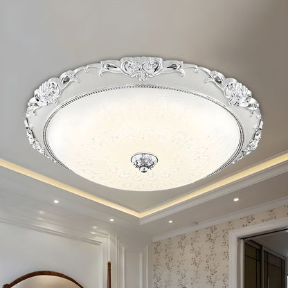 Modern Wide Glass Flush Ceiling Light Fixture | Lunavoa