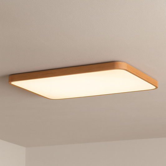 Modern Wood Frame LED Ceiling Light | Velira