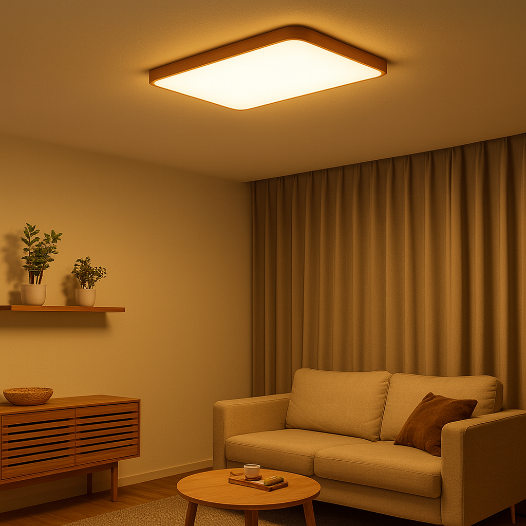 Modern Wood Frame LED Ceiling Light | Velira