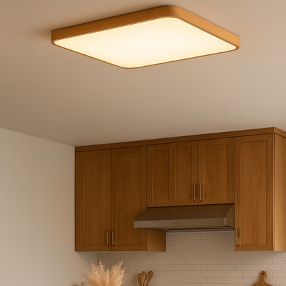 Modern Wood Frame LED Ceiling Light | Velira