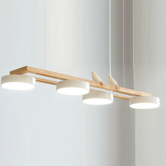 Modern Wooden Frame LED Chandelier Fixture | Yelnico