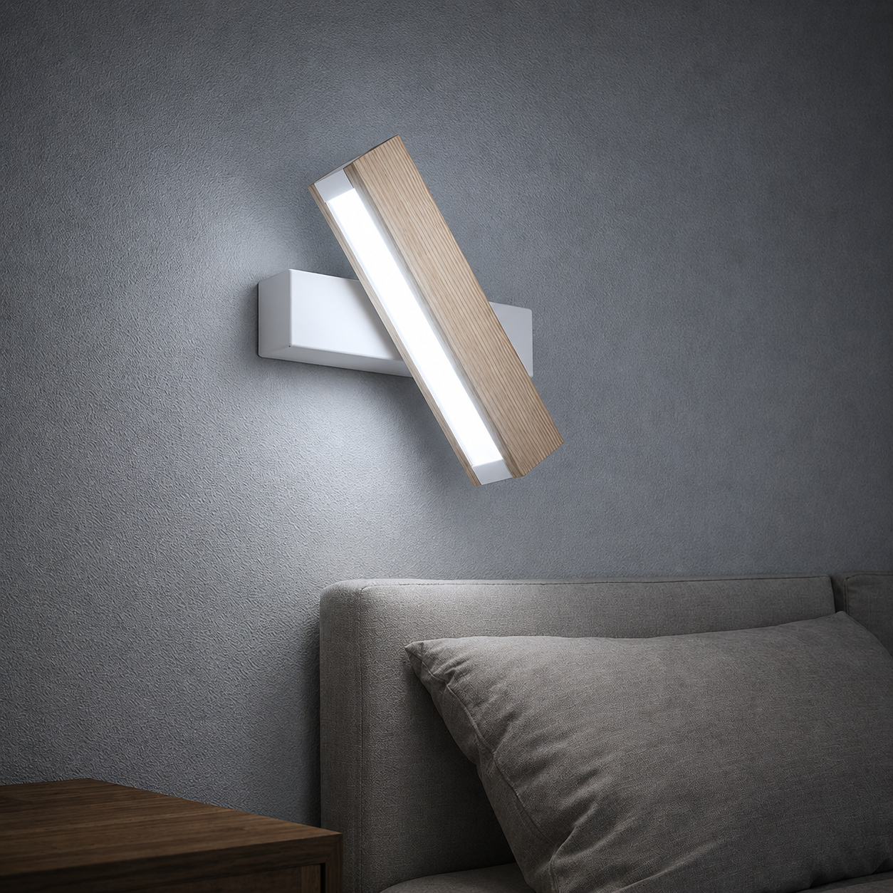 Modern Wooden LED Rotating Reading Wall Light | Zorali