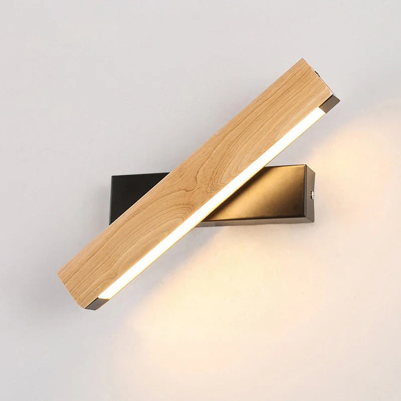 Modern Wooden LED Rotating Reading Wall Light | Zorali