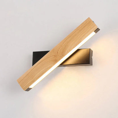 Modern Wooden LED Rotating Reading Wall Light | Zorali