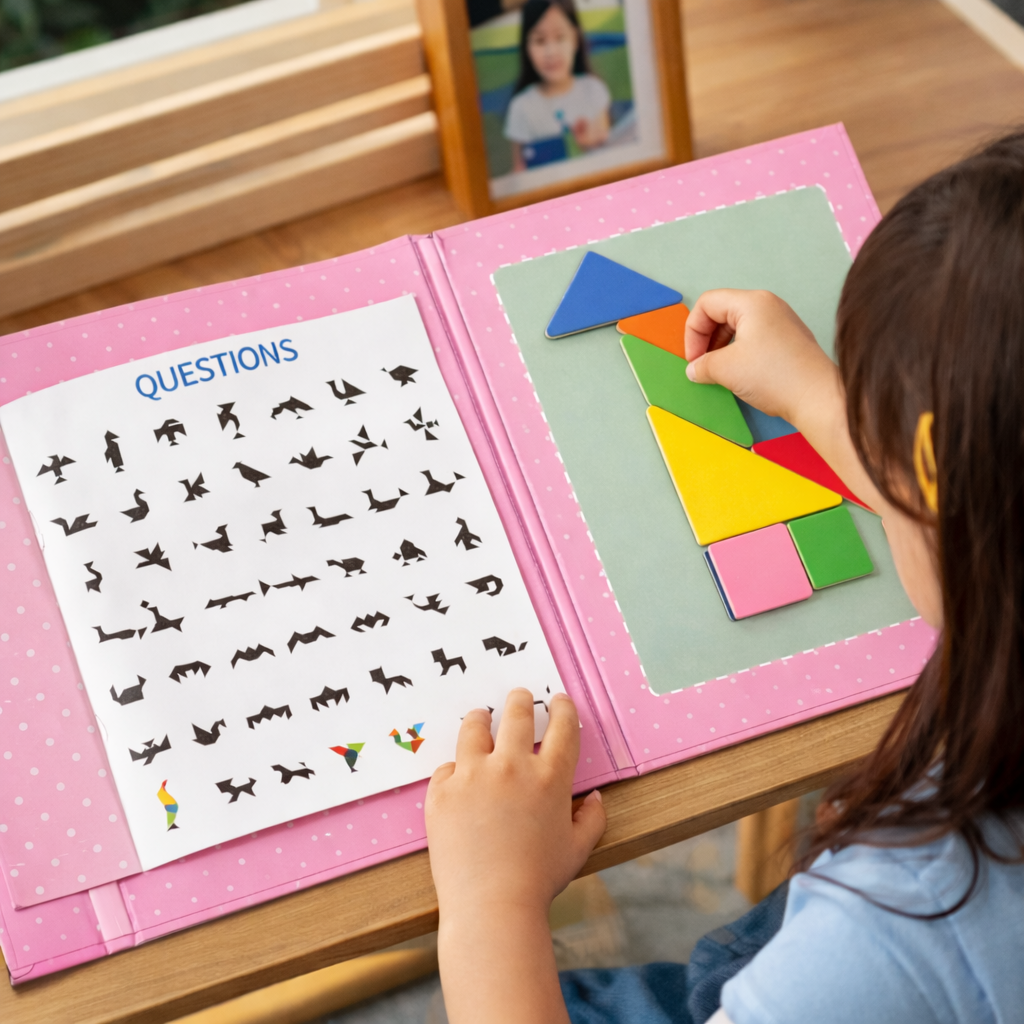 Montessori Magnetic Tangram Puzzle Toy Set for Kids | Lerando