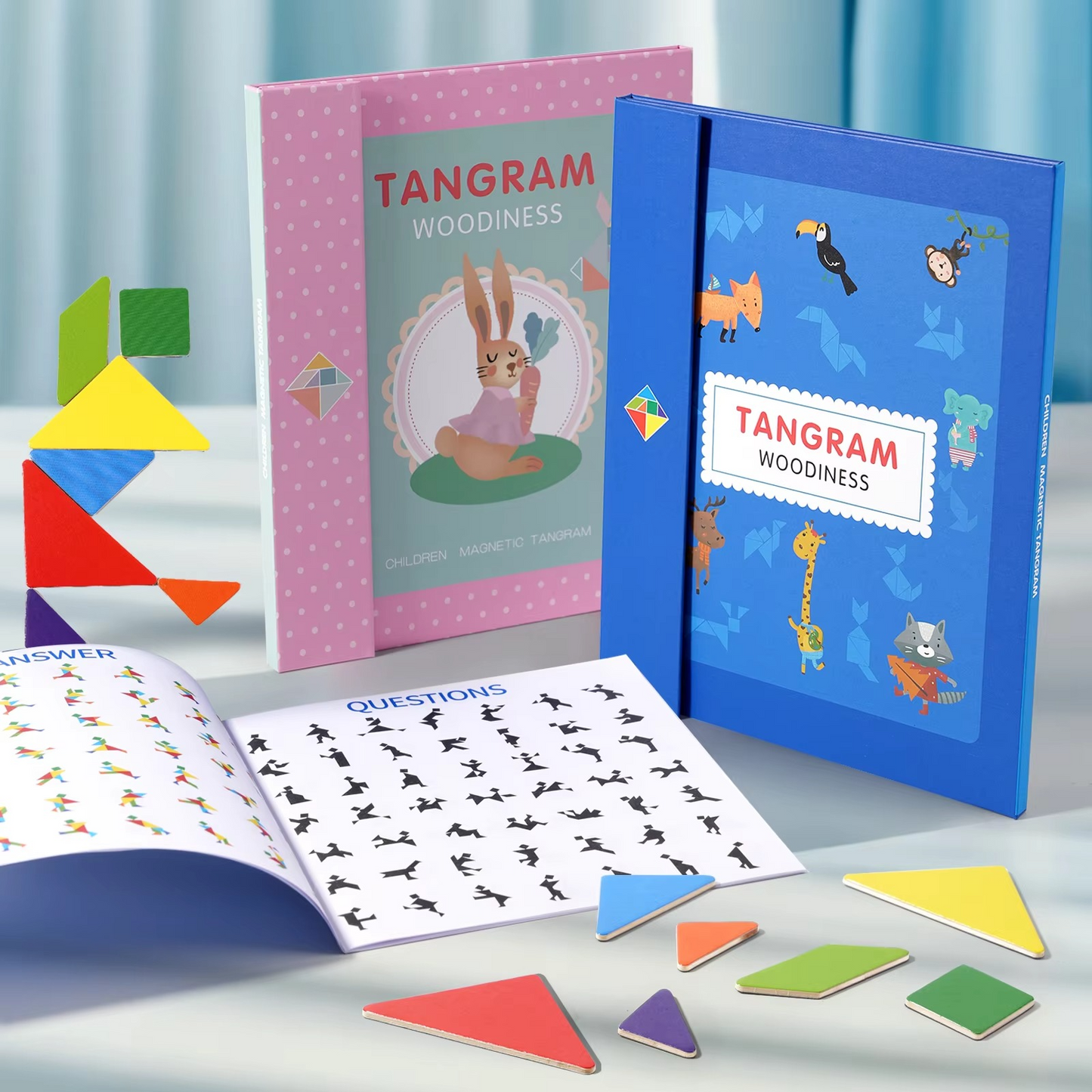 Montessori Magnetic Tangram Puzzle Toy Set for Kids | Lerando