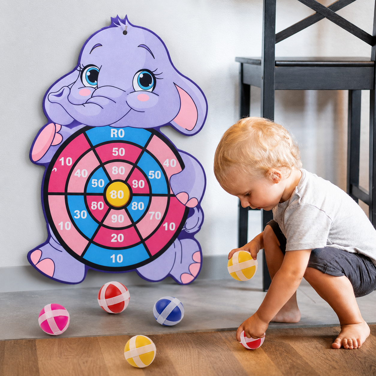 Montessori Sticky Ball Dartboard Game For Kids Indoor | Kelmora