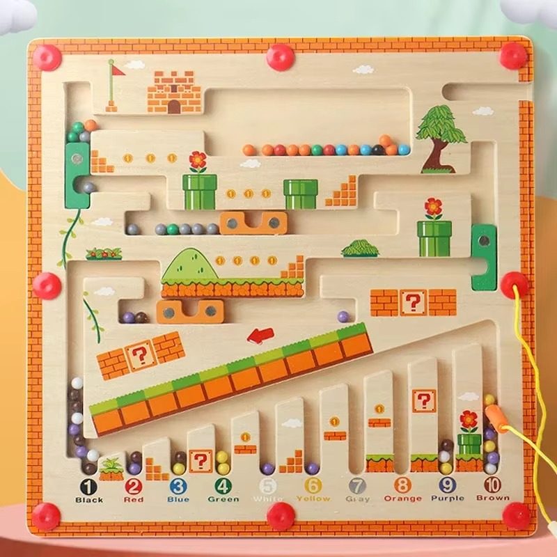 Montessori Wooden Magnetic Maze Activity Puzzle | Kaldrix