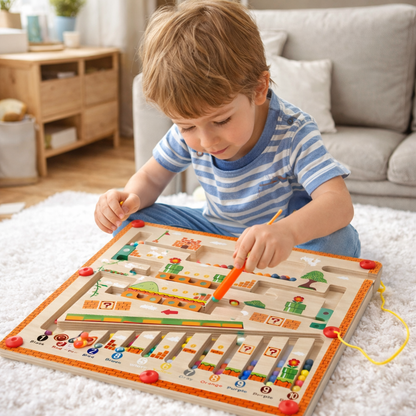 Montessori Wooden Magnetic Maze Activity Puzzle | Kaldrix