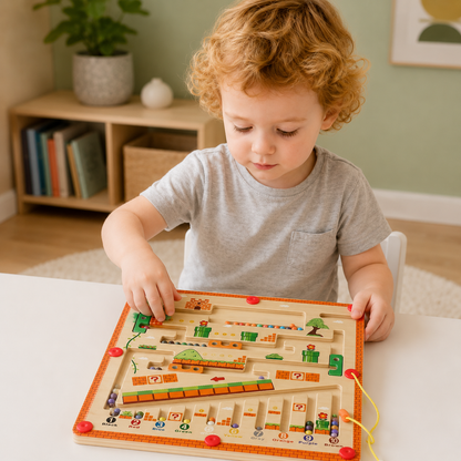 Montessori Wooden Magnetic Maze Activity Puzzle | Kaldrix