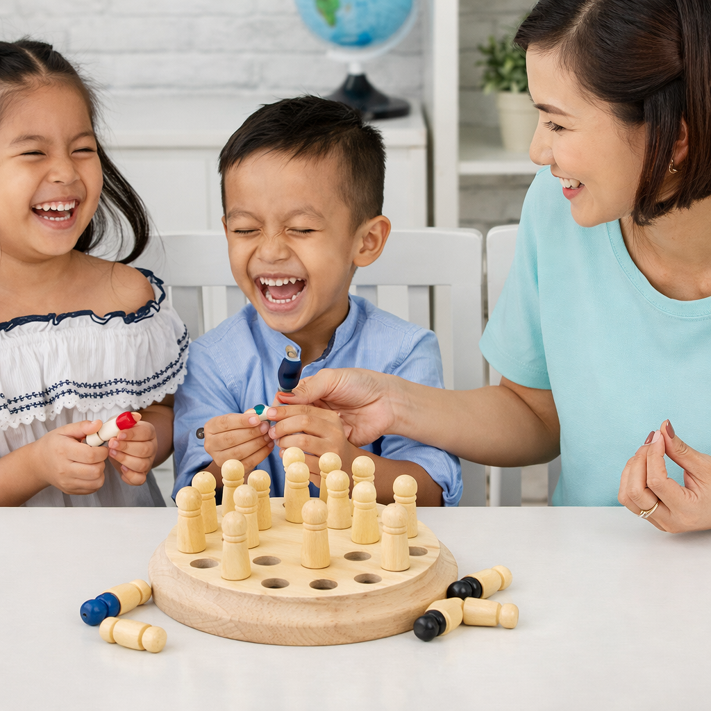 Montessori Wooden Memory Board Game Tabletop Play Set | Nexora