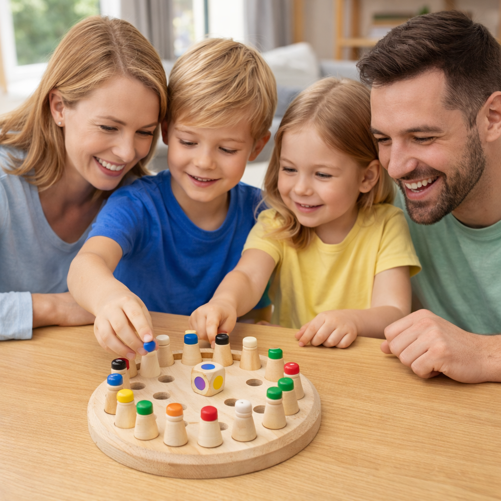 Montessori Wooden Memory Board Game Tabletop Play Set | Nexora