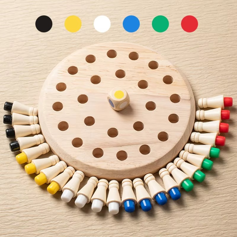 Montessori Wooden Memory Board Game Tabletop Play Set | Nexora