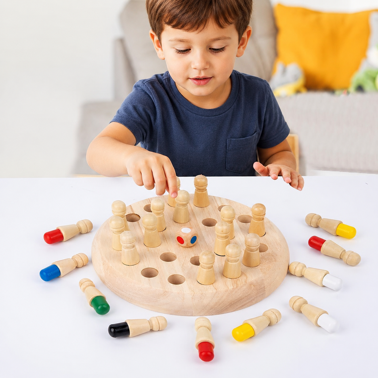 Montessori Wooden Memory Board Game Tabletop Play Set | Nexora