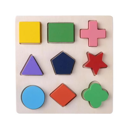 Montessori Wooden Shape Matching Puzzle Board For Kids | Cadrivo