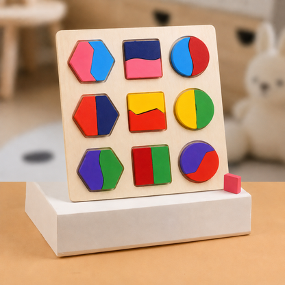 Montessori Wooden Shape Matching Puzzle Board For Kids | Cadrivo