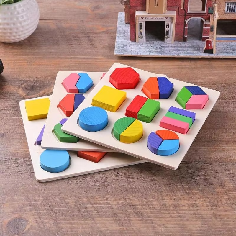 Montessori Wooden Shape Matching Puzzle Board For Kids | Cadrivo
