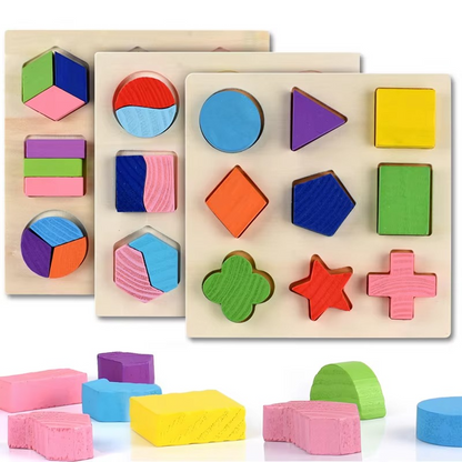 Montessori Wooden Shape Matching Puzzle Board For Kids | Cadrivo