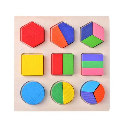 Montessori Wooden Shape Matching Puzzle Board For Kids | Cadrivo