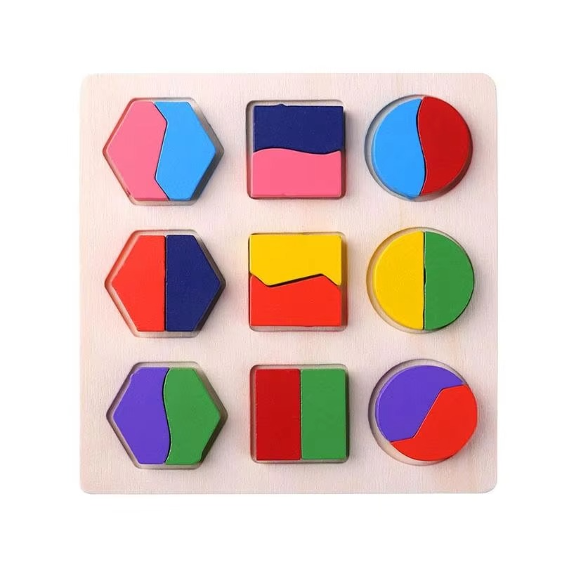 Montessori Wooden Shape Matching Puzzle Board For Kids | Cadrivo