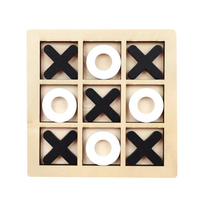Montessori Wooden Tic Tac Toe Game for Tabletop Play | Lervica