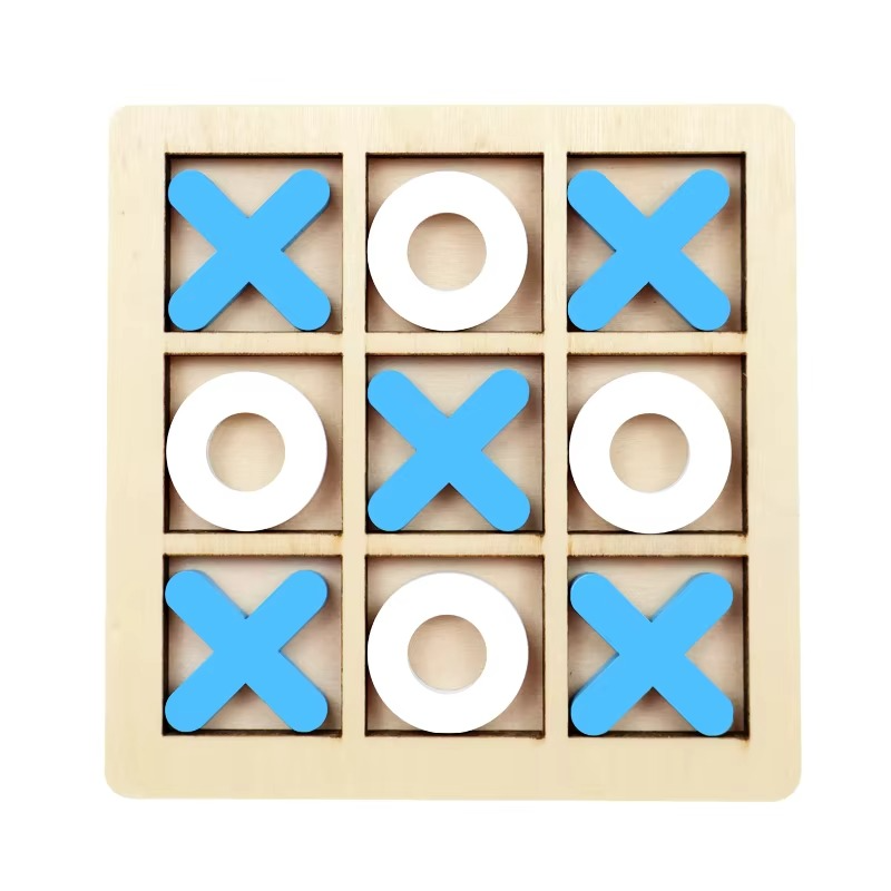Montessori Wooden Tic Tac Toe Game for Tabletop Play | Lervica