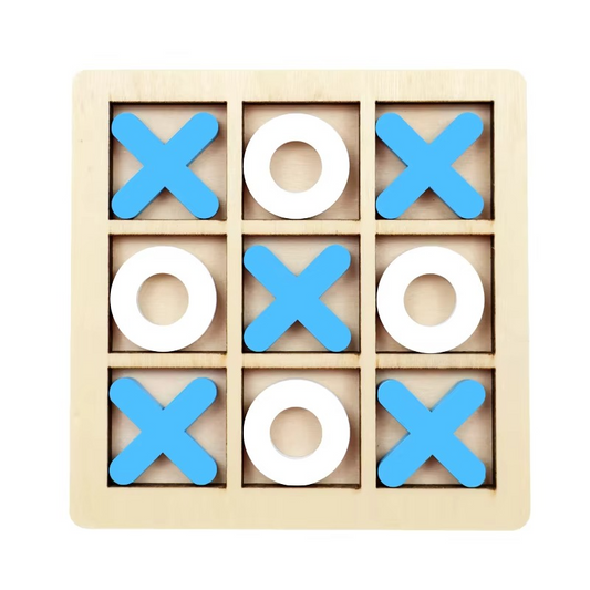 Montessori Wooden Tic Tac Toe Game for Tabletop Play | Lervica