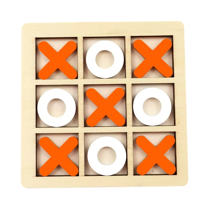 Montessori Wooden Tic Tac Toe Game for Tabletop Play | Lervica