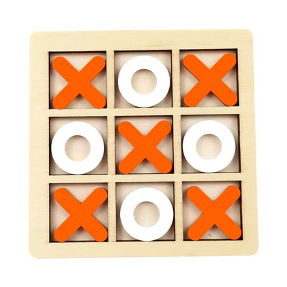 Montessori Wooden Tic Tac Toe Game for Tabletop Play | Lervica