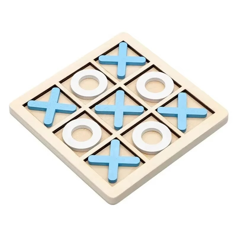 Montessori Wooden Tic Tac Toe Game for Tabletop Play | Lervica