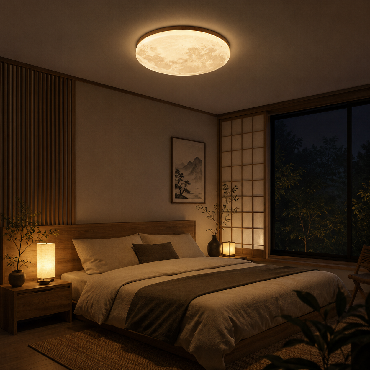 Moon Ceiling Lamp  Modern LED Ceiling Light Fixture