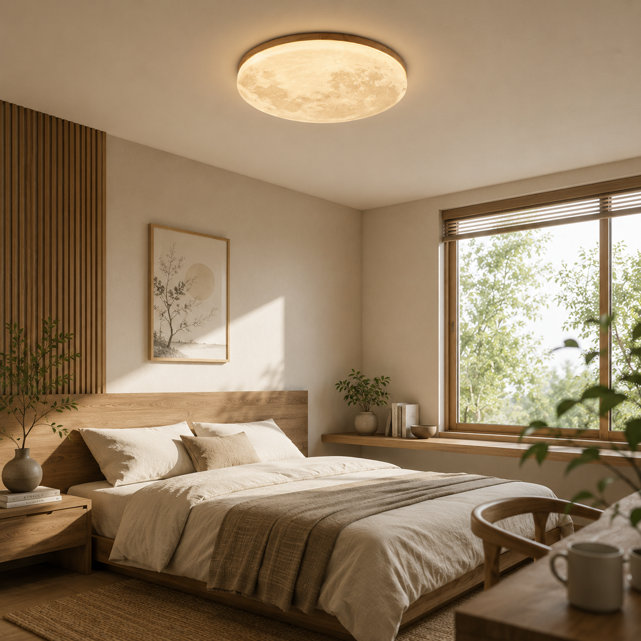 Moon Ceiling Lamp  Modern LED Ceiling Light Fixture