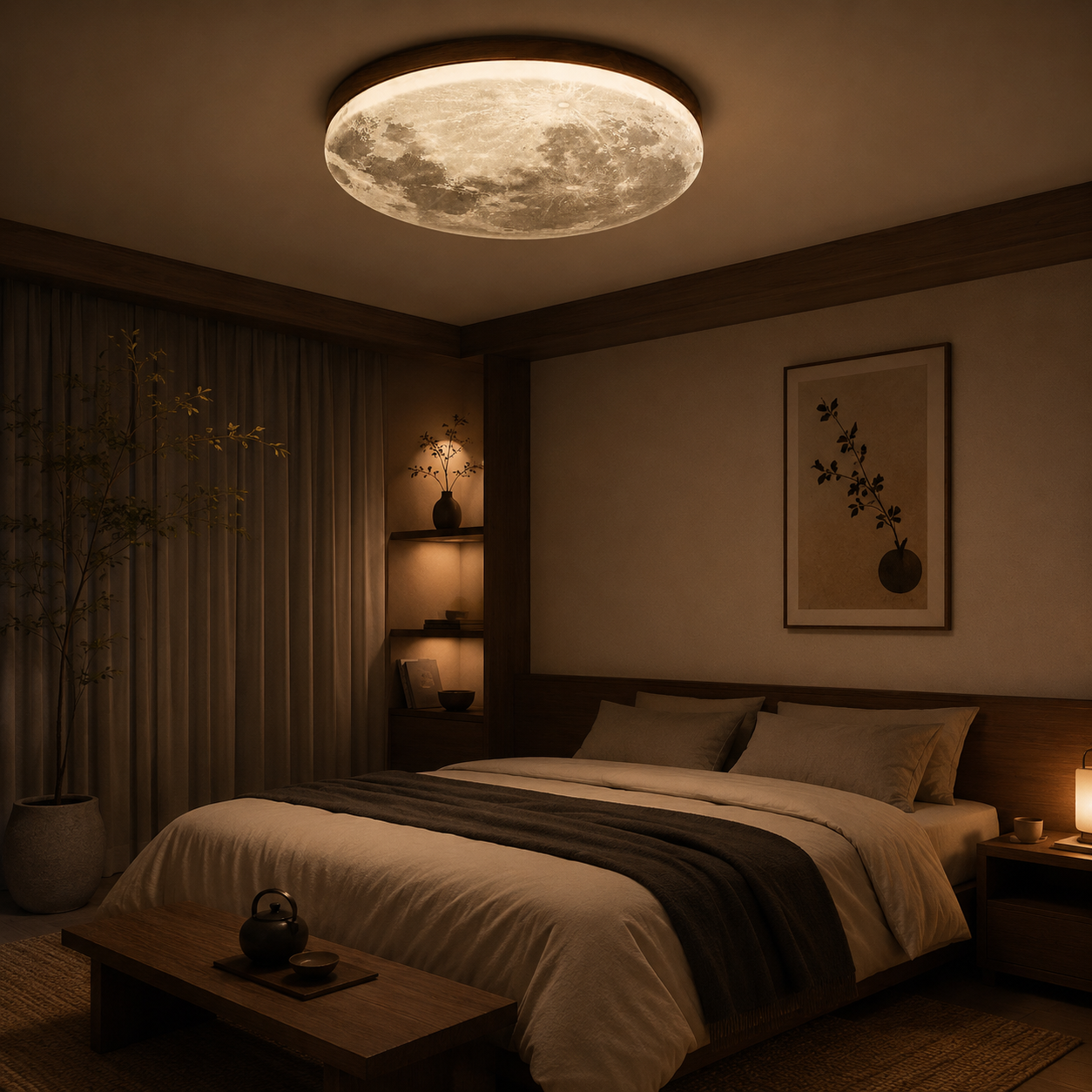Moon Ceiling Lamp  Modern LED Ceiling Light Fixture