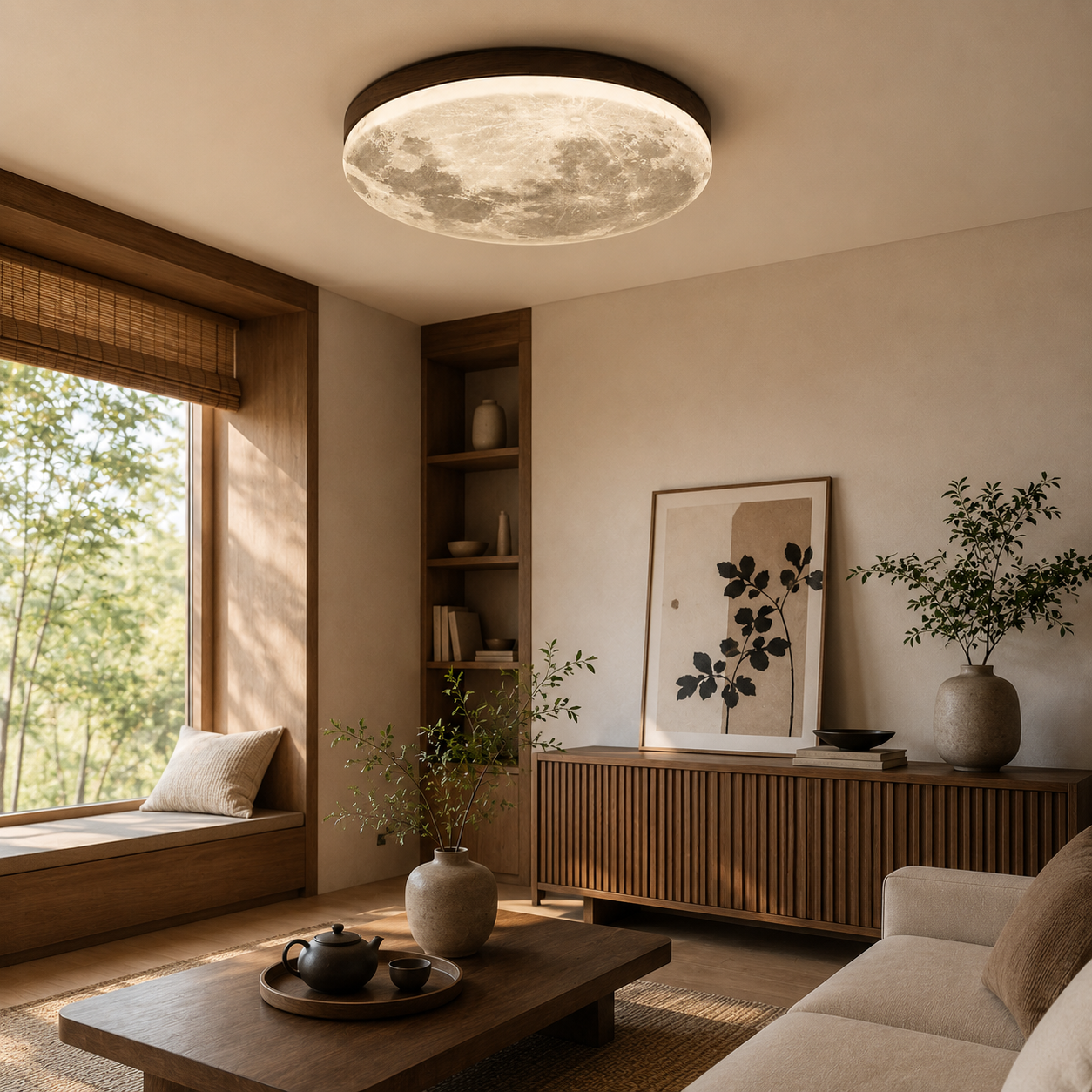 Moon Ceiling Lamp  Modern LED Ceiling Light Fixture