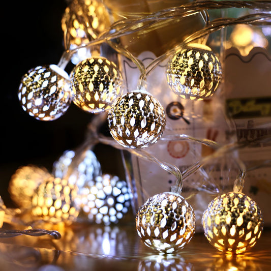 Moroccan Orb LED String Lights Indoor Outdoor | Denvaro