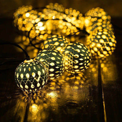 Moroccan Orb LED String Lights Indoor Outdoor | Denvaro