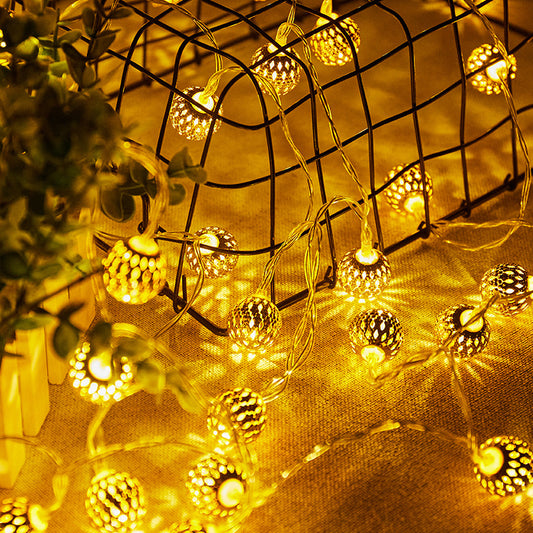 Moroccan Orb LED String Lights Indoor Outdoor | Denvaro