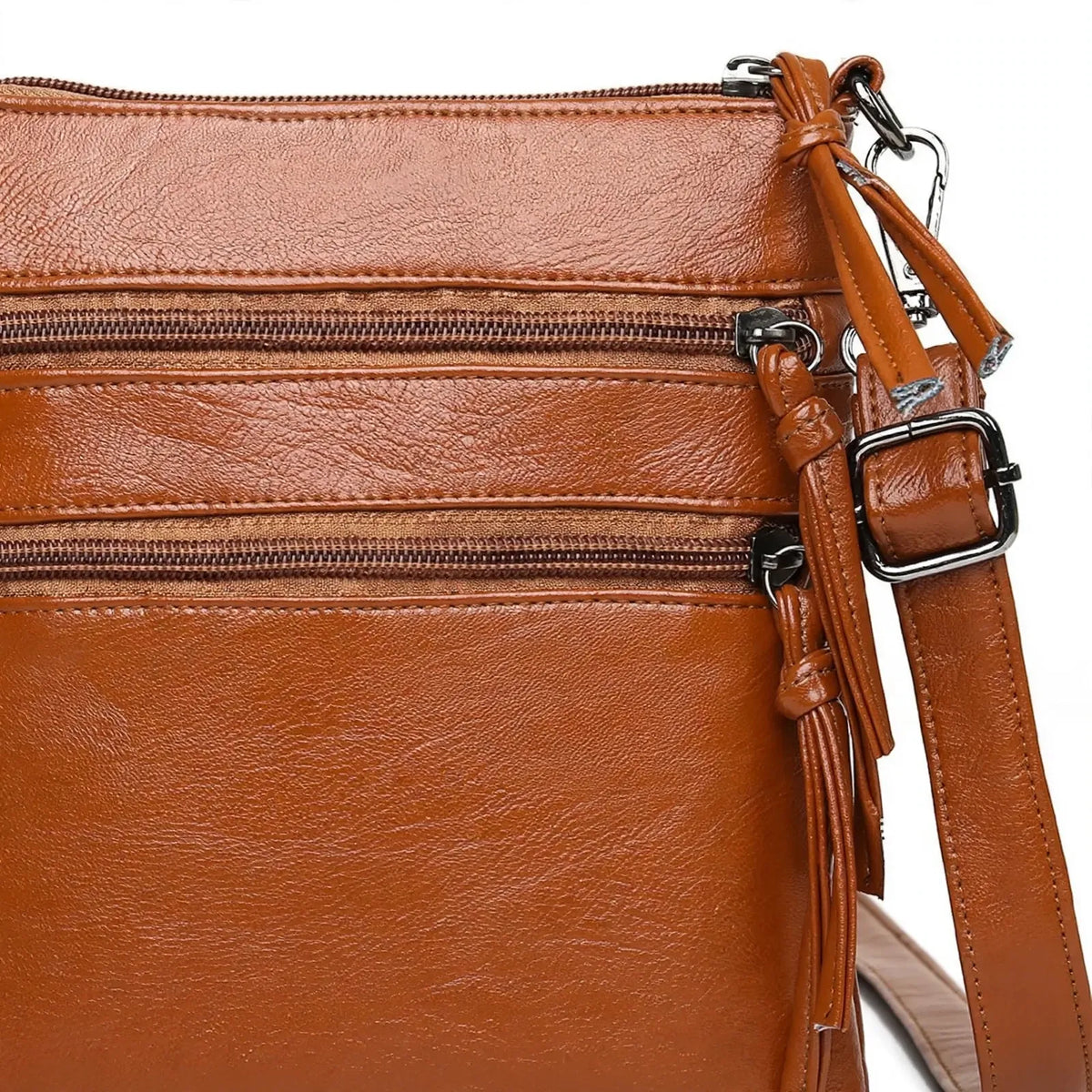 Multi-Pocket Zip Crossbody Shoulder Bag