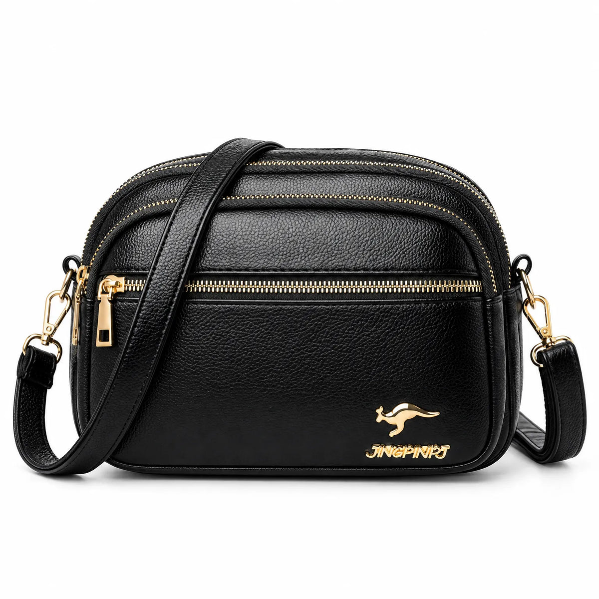 Multi Zipper Casual Shoulder Bag