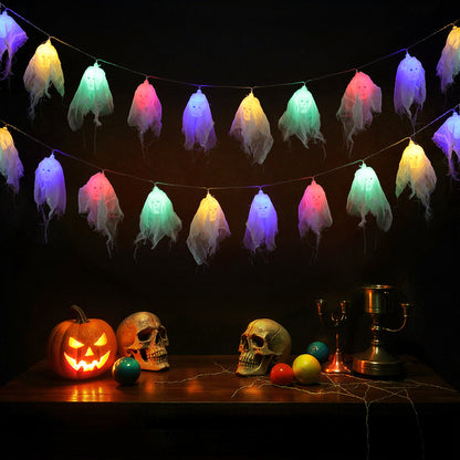 Multicoloured Halloween Ghost String Lights Battery Operated
