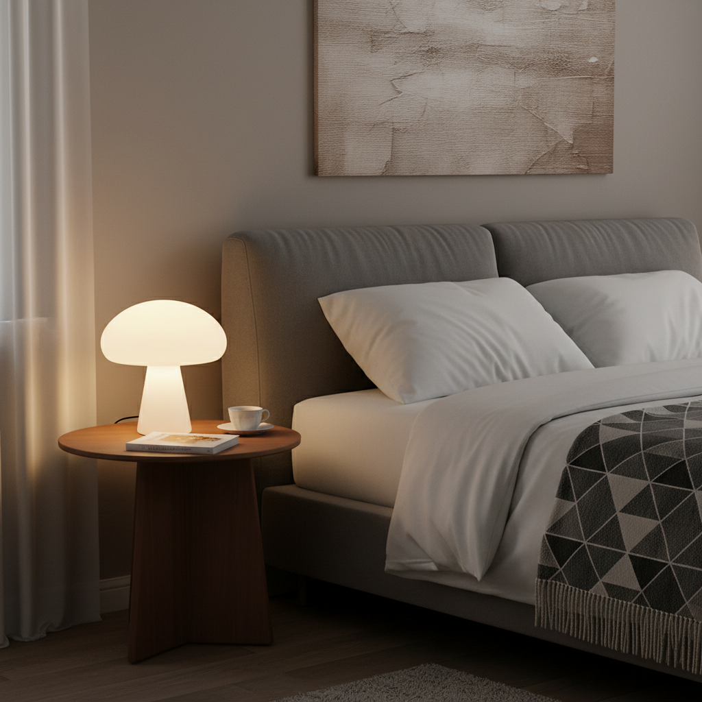 Mushroom Table Lamp | Bedside Table Lamp for Cozy Lighting
