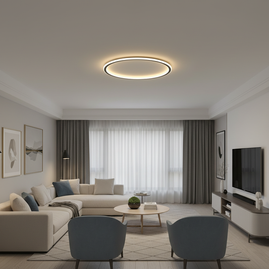 Mysaglobe Scandinavian Round LED Flush Mount Ceiling Light