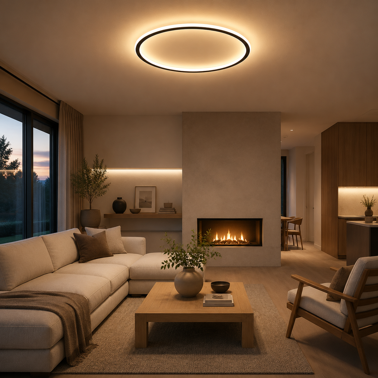 Round LED Ceiling Light – Scandinavian Flush Mount Ceiling Lamp