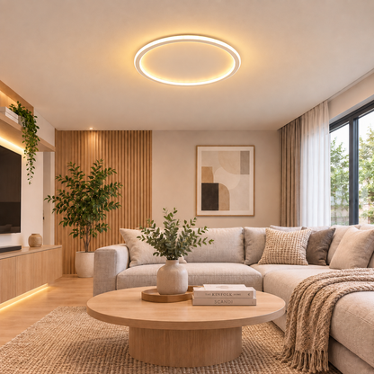 Round LED Ceiling Light – Scandinavian Flush Mount Ceiling Lamp