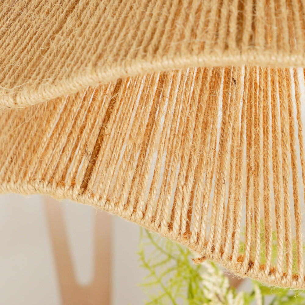 Natural Jute Boho Pendant Light for Modern Spaces | Venora