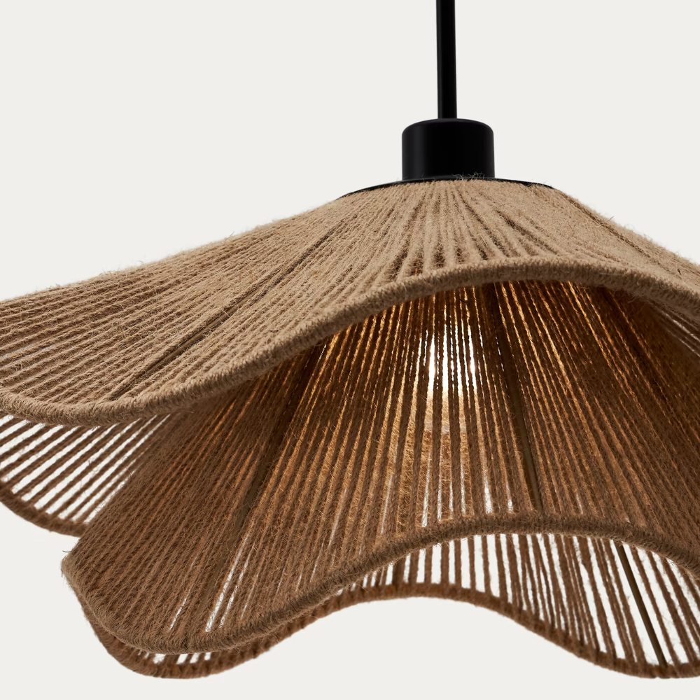 Natural Jute Boho Pendant Light for Modern Spaces | Venora