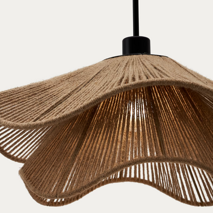 Natural Jute Boho Pendant Light for Modern Spaces | Venora